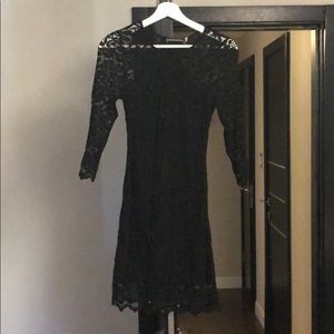 Black lace mini dress